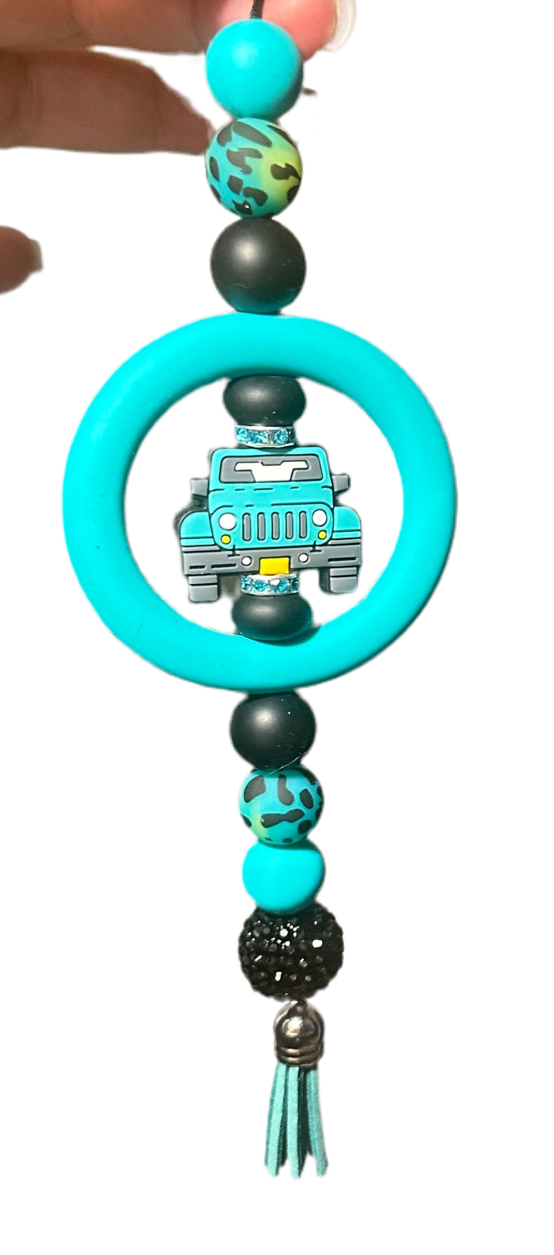 Teal on Teal Jeep charm