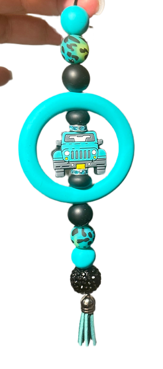 Teal on Teal Jeep charm