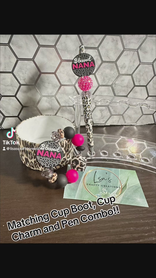 Matching Cup boot, cup charm and pen combo